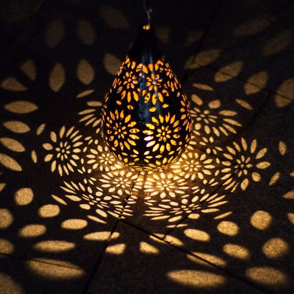 New Set of 2 Outdoor Boho Hanging Solar Lights - Picture 5 of 6